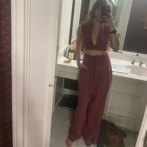 SOLD Free people burgundy two piece set - Picture 3 of 7